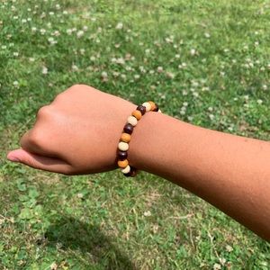 Handmade wood beaded bracelet.